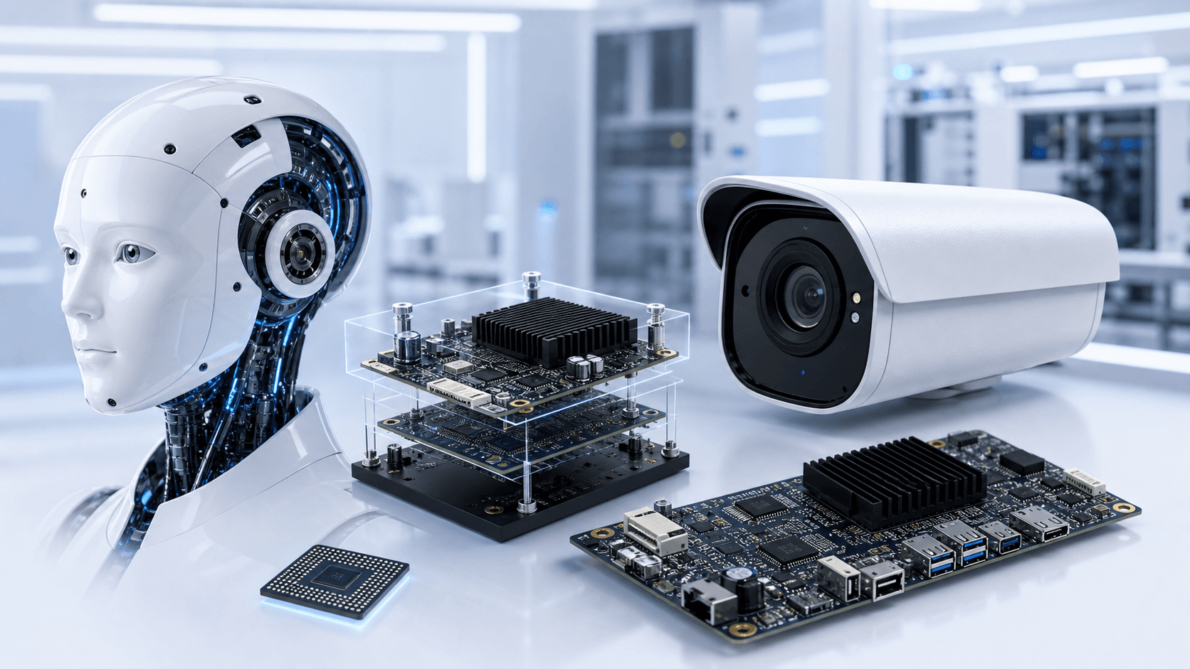 AI 机器人、AI 摄像头与边缘计算 PCB 透视图