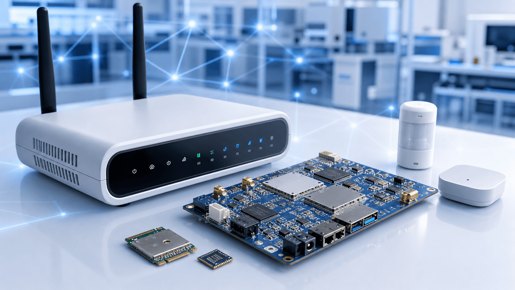 物联网网关、智能终端与无线模块 PCB 透视图