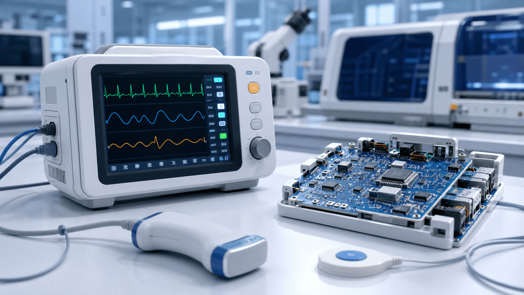 医疗监测设备、检测仪器与便携终端 PCB 透视图